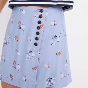 Madewell Periwinkle Side Button Mini Skirt in Aloha Floral 4